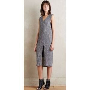 Anthropologie Layered Gray Luna Midi Dress by Dolan Left Coast Size Large